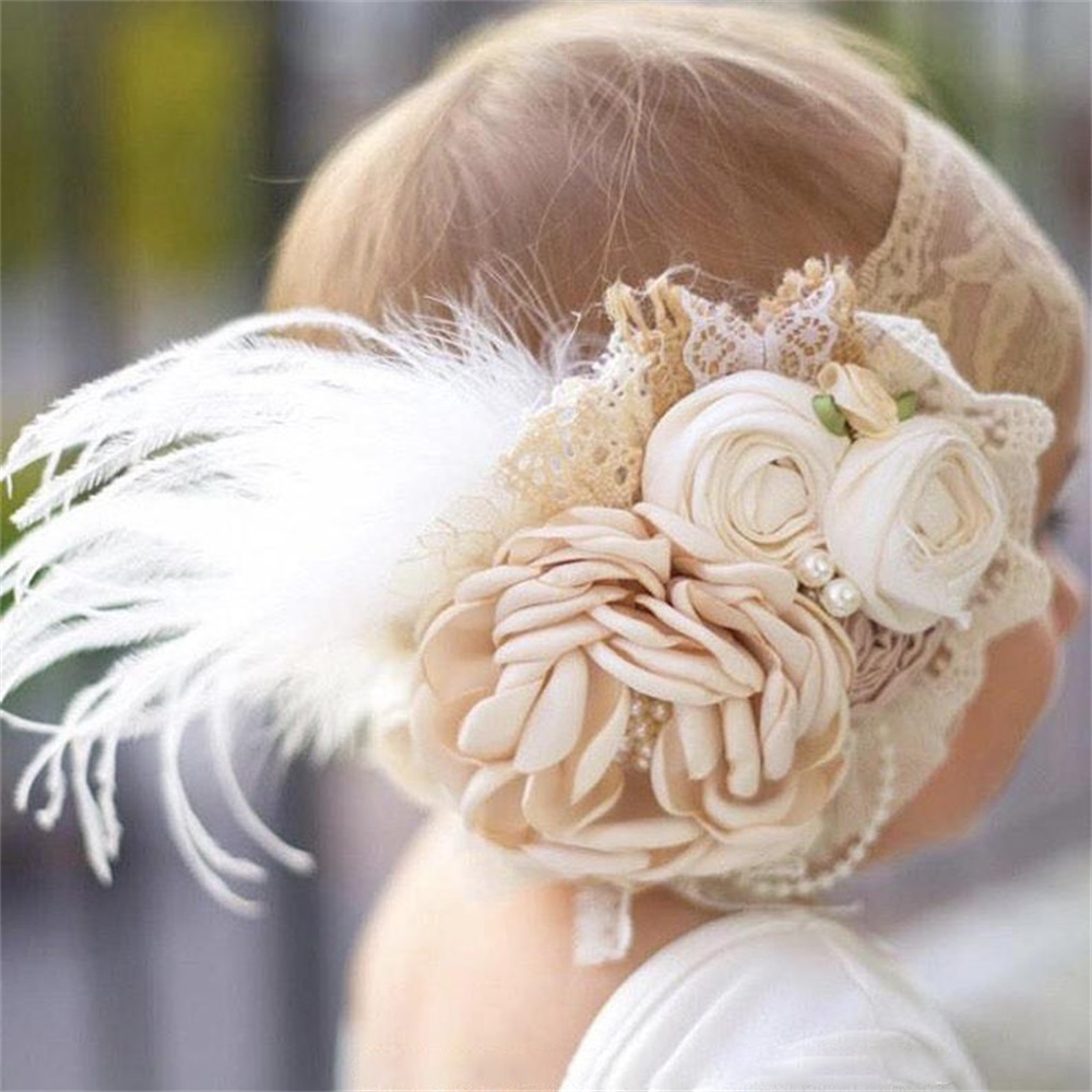 Photography Still Life - Vintage Flower Headband Baby Girls Headwraps