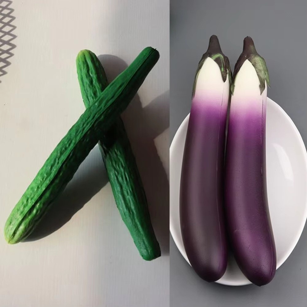 Photography Still Life - PU Artificial Vegetables Cucumber Aubergine Simulation