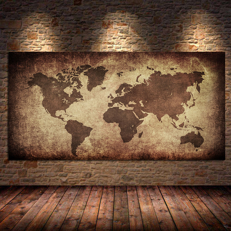 Photography Mapped - The World Map Retro Canvas Painting