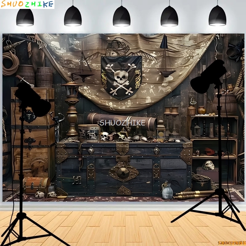 Photography Mapped - Retro Pirate Treasure Map Backdrop for