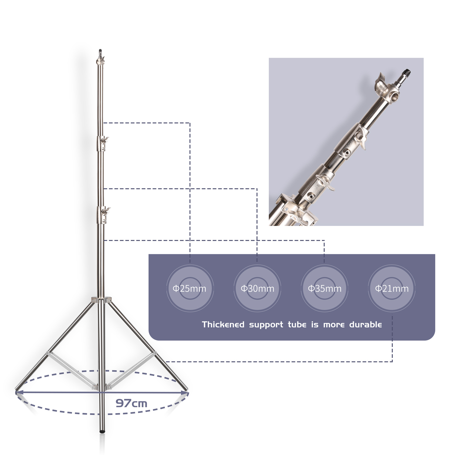 SH 2.8M Stainless Steel Light  - Photography Treatment ulasan dan harga