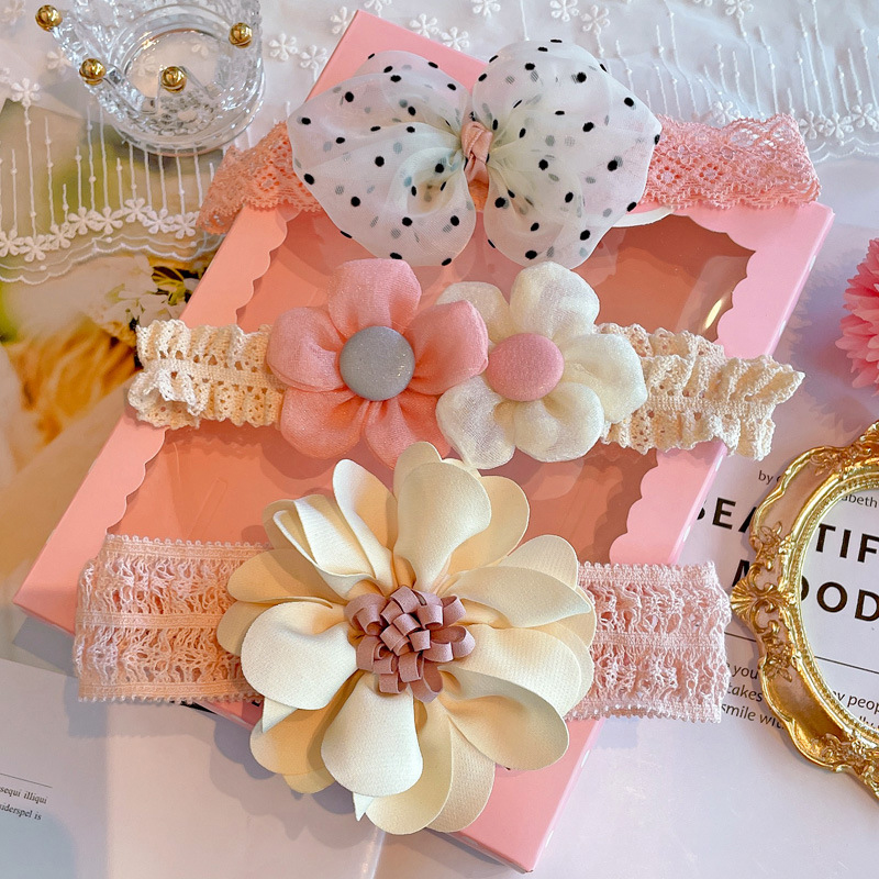 3Pcs/Lot Lace Bow Baby Headban - Photography Still Life ulasan dan harga