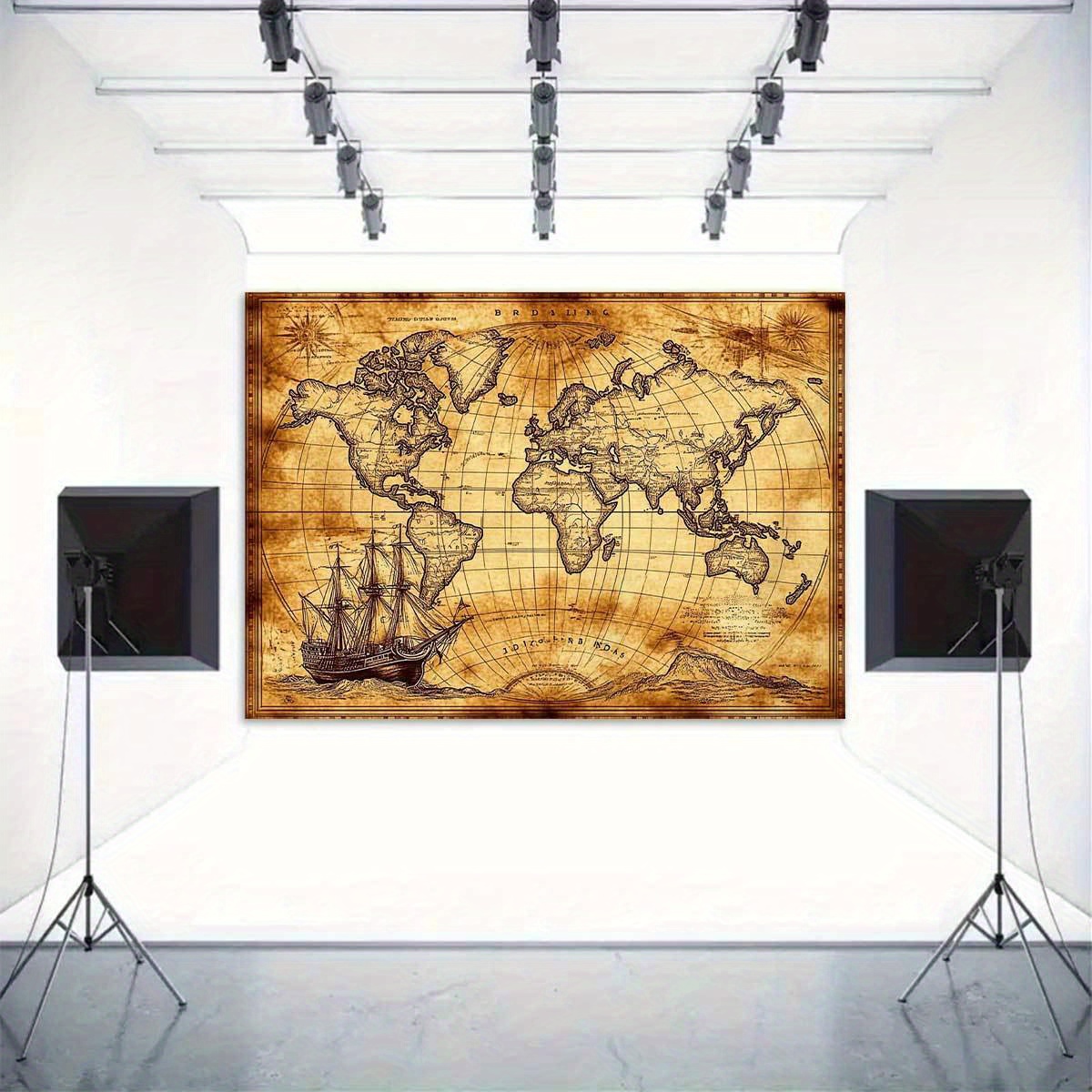 1 retro nautical map landscape - Photography Mapped ulasan dan harga