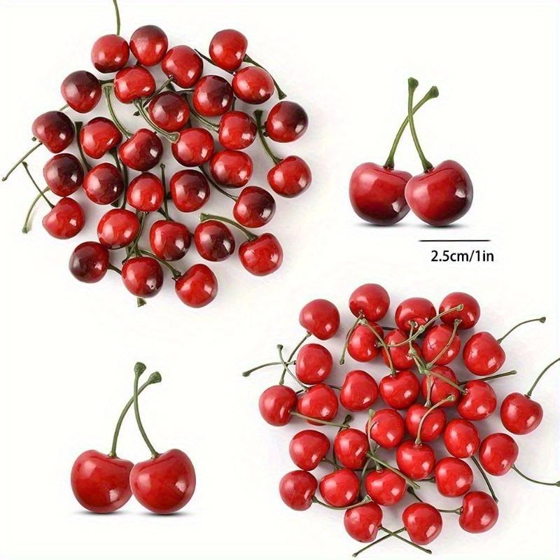 30Pcs Fake Cherry Artificial F - Photography Of Food ulasan dan harga