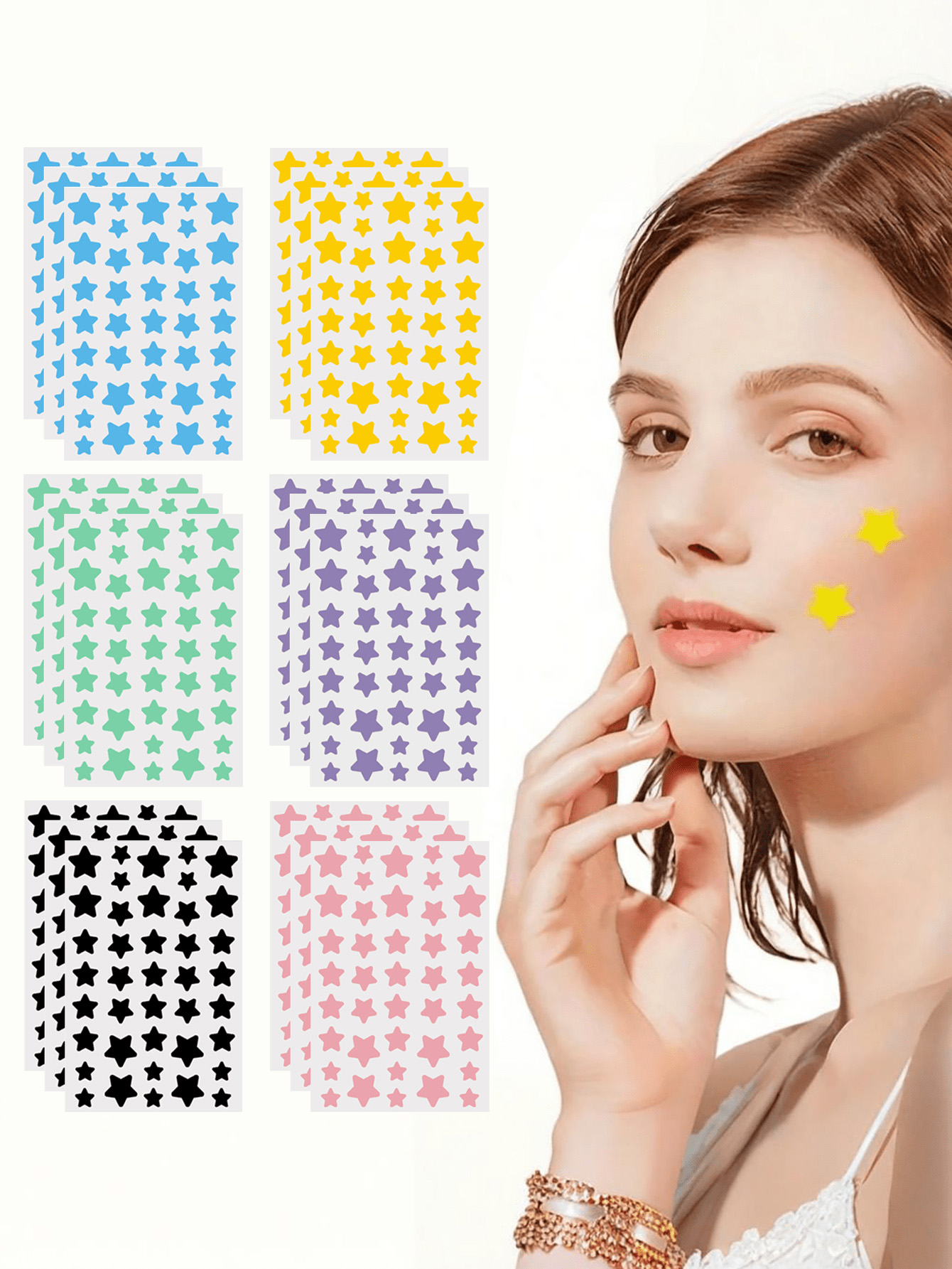 240 Pieces/Cute Star Face Stic - Photography Outdoor ulasan dan harga
