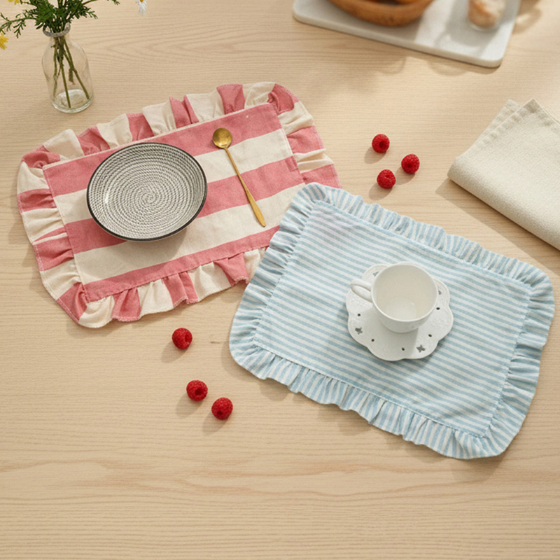 Minimalist Stripe Ruffle Place - Photography Of Food ulasan dan harga