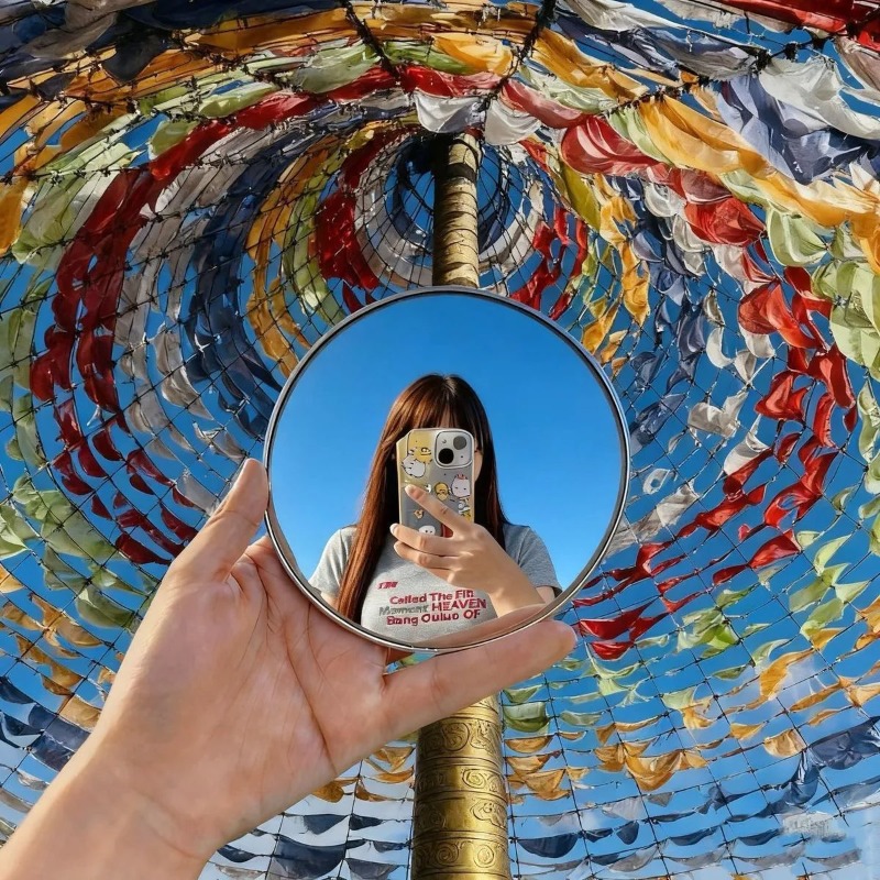 Portable Round Convex Mirror H - Photography Outdoor ulasan dan harga
